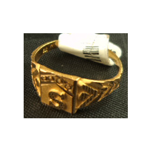 22 Karat Gold Initial 'S' Gents Ring