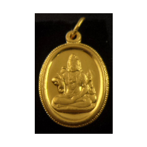 22 Karat Gold Lord Shiva Pendant in Oval Frame 