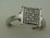 18 Karat White Gold with 0.10 Carat Diamond Ladies Square Ring