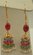 22 Karat Gold  with Emerald,Ruby, Sapphire and Pearl Drop Earring