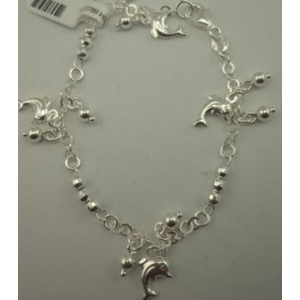 925 Sterling Silver Dolphin Charm Bracelet