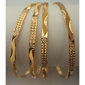 22Karat Gold 1 Pair Diamond Cut Fancy Design Bangles