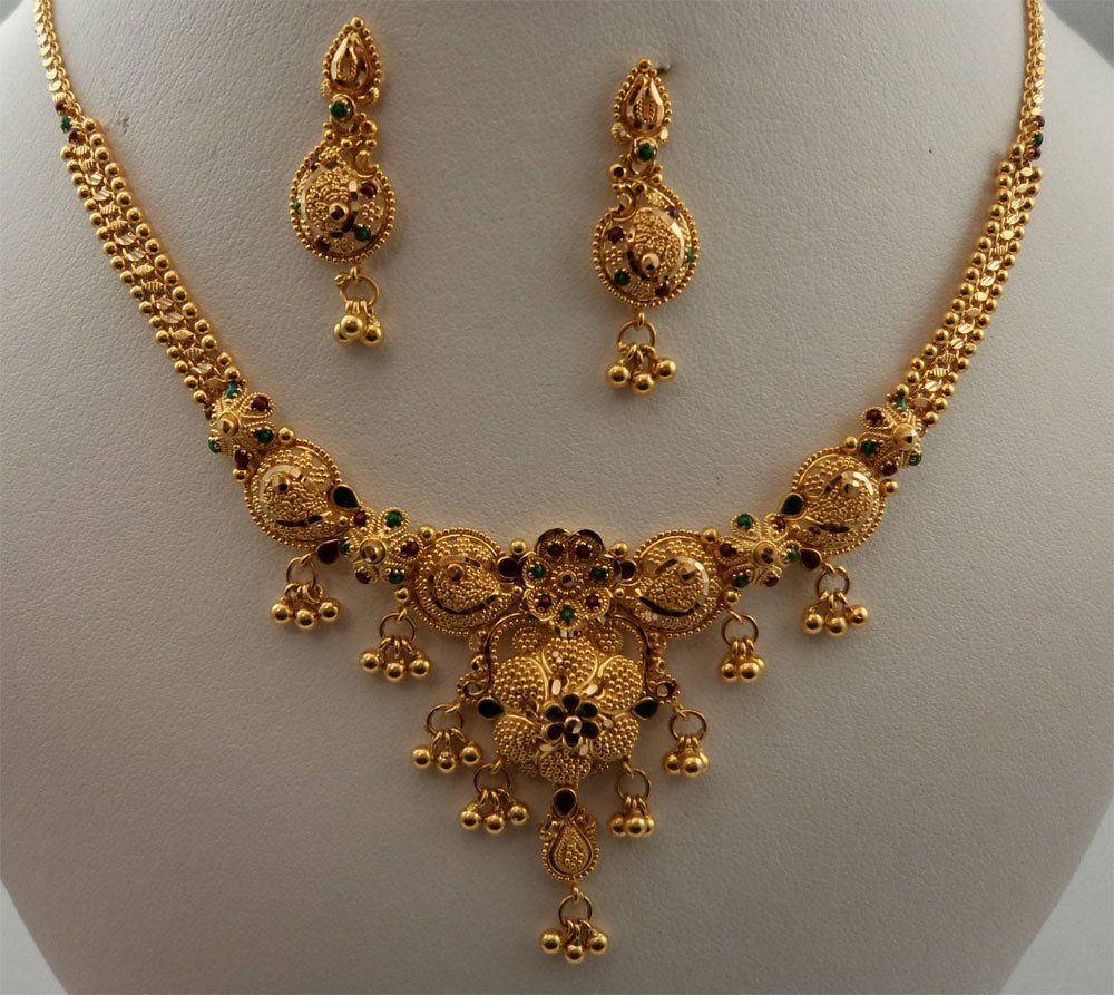 Meenakari gold necklace sale