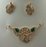 22Karat Gold with Cubic Zirconia and Green Enamel Peacock Design Pendant Set