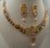 22Karat Gold with Cubic Zirconia Meenakari Flower/Leaf Fancy Italian Design Pearl Hanging Necklace Set