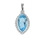 9K White Gold with Diamond Shaped Blue Topaz Diamond Pendant